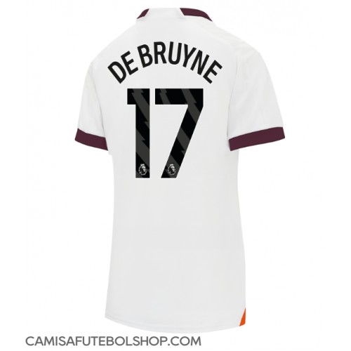 Camisa de time de futebol Manchester City Kevin De Bruyne #17 Replicas 2º Equipamento Feminina 2023-24 Manga Curta